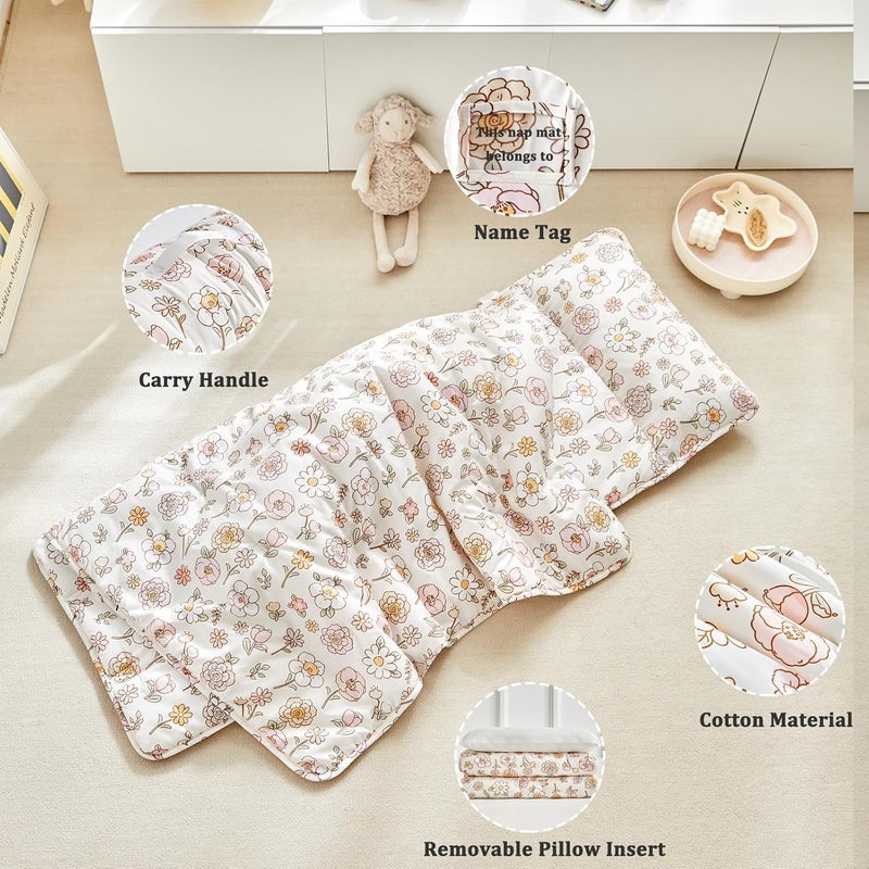 DuShow Toddler Nap Mat with Removable Pillow,Ultra Soft Slumber Bags for Girls,Kids Sleeping Bags with Roll Up Design, Perfect for Preschool,Daycare,Kindergarten - Image 2